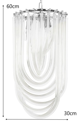 LAMPA WISZĄCA MURANO L CHROM - szkło, metal 3xE14 King Home do wnętrz tradycyjnych i nowoczesnych