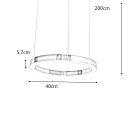 Lampa wisząca RING 40 srebrna - LED, stal polerowana