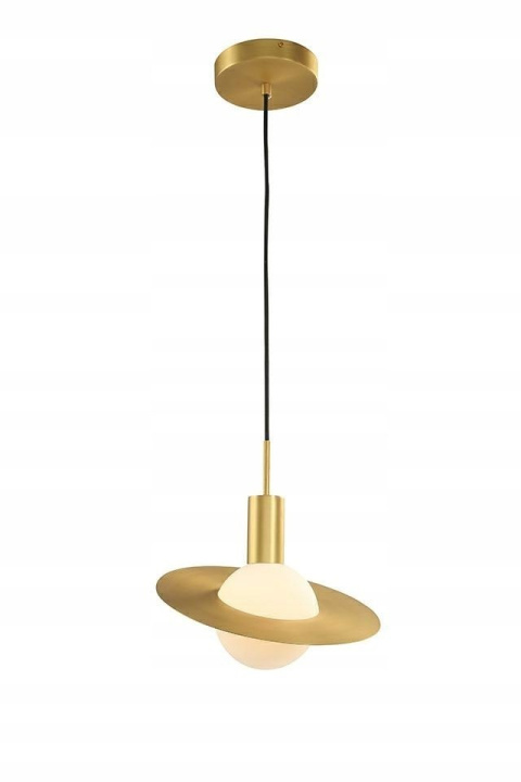MOOSEE lampa wisząca URAN - złota połączenie mosiądzu w złotym kolorze i kulistego klosza wykonanego z mlecznego szkła MOOSEE lampa wisząca URAN - złota połączenie mosiądzu w złotym kolorze i kulistego klosza wykonanego z mlecznego szkła