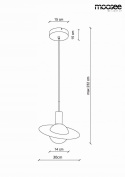 MOOSEE lampa wisząca URAN - złota połączenie mosiądzu w złotym kolorze i kulistego klosza wykonanego z mlecznego szkła