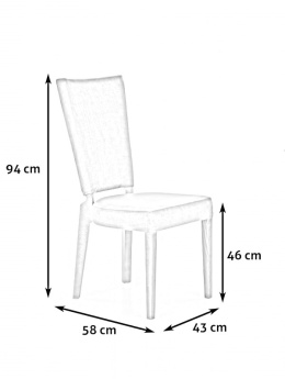 Halmar ROIS krzesło drewniane Białe/Popielate tkan