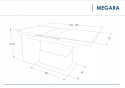 SIGNAL ŁAWOSTÓŁ MEGARA BIAŁY LAKIER (125-150)X75X(51-78)