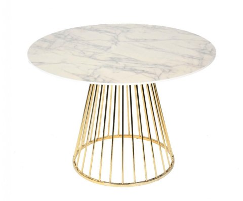 STÓŁ OKRĄGŁY GLAM MARBLE King Home MDF + okleina IMITACJA MARMURU złota podstawa metal fi 110 STÓŁ OKRĄGŁY GLAM MARBLE King Home MDF + okleina IMITACJA MARMURU złota podstawa metal fi 110