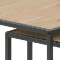 ACTONA Zestaw stolików kawowych Seaford blat dąb naturalny wykończony laminatem podstawa metal malowany proszkowo czarny ACTONA Zestaw stolików kawowych Seaford blat dąb naturalny wykończony laminatem podstawa metal malowany proszkowo czarny