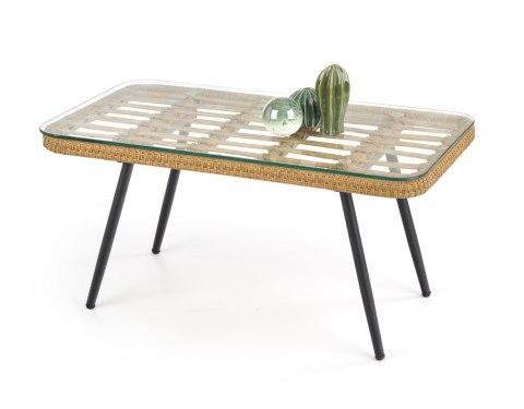 Halmar ława GARDENA czarny/naturalny-rattan synt. Halmar ława GARDENA czarny/naturalny-rattan synt.