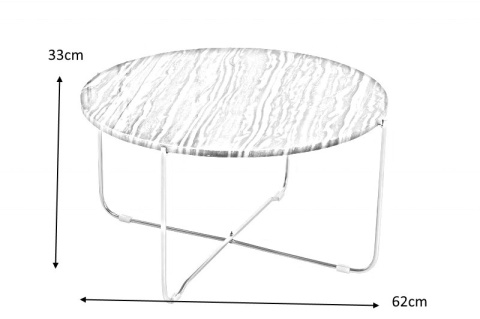 INVICTA stolik NOBEL srebrny - marmur, metal fi62 INVICTA stolik NOBEL srebrny - marmur, metal fi62