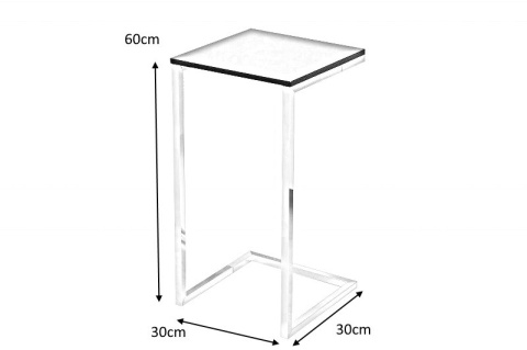 INVICTA stolik SIMPLY czarny - podstawa chromowana INVICTA stolik SIMPLY czarny - podstawa chromowana