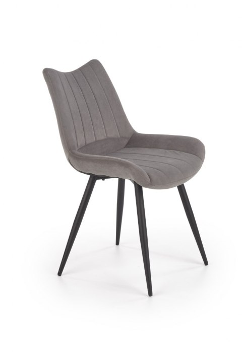 Halmar K388 krzesło Popielate tkanina velvet/stelaż Czarny stal malowana Halmar K388 krzesło Popielate tkanina velvet/stelaż Czarny stal malowana