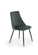 Halmar K405 krzesło ciemno zielone / czarne tkanina velvet, nogi metal Halmar K405 krzesło ciemno zielone / czarne tkanina velvet, nogi metal