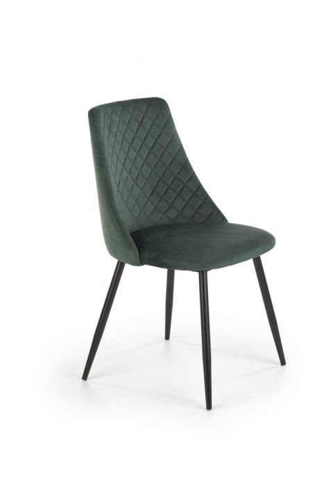 Halmar K405 krzesło ciemno zielone / czarne tkanina velvet, nogi metal Halmar K405 krzesło ciemno zielone / czarne tkanina velvet, nogi metal