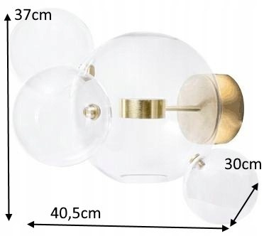 King Home Kinkiet CAPRI WALL 4 złoty - LED, aluminium, szkło King Home Kinkiet CAPRI WALL 4 złoty - LED, aluminium, szkło