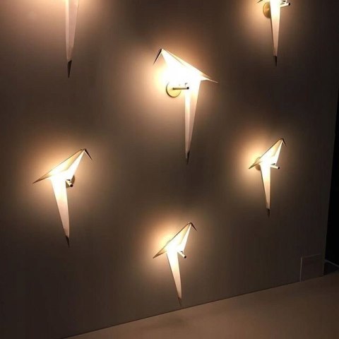 King Home Kinkiet Lampa ścienna LORO WALL LEFT metal złoty - LED klosz tworzywo PP biały w kształcie ptaka King Home Kinkiet Lampa ścienna LORO WALL LEFT metal złoty - LED klosz tworzywo PP biały w kształcie ptaka