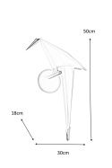 King Home Kinkiet Lampa ścienna LORO WALL RIGHT metal złoty - LED klosz tworzywo PP biały w kształcie ptaka King Home Kinkiet Lampa ścienna LORO WALL RIGHT metal złoty - LED klosz tworzywo PP biały w kształcie ptaka