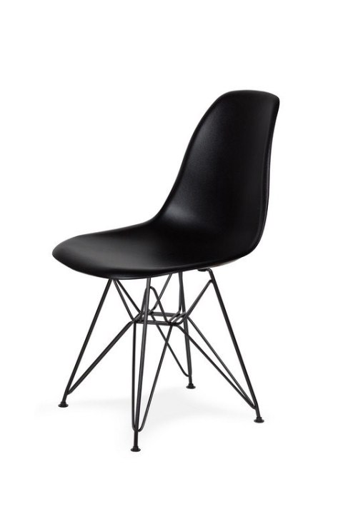 King Home Krzesło DSR BLACK czarne.03 tworzywo - podstawa metalowa czarna wygodne i nowoczesne do jadalni restauracji recepcji King Home Krzesło DSR BLACK czarne.03 tworzywo - podstawa metalowa czarna wygodne i nowoczesne do jadalni restauracji recepcji