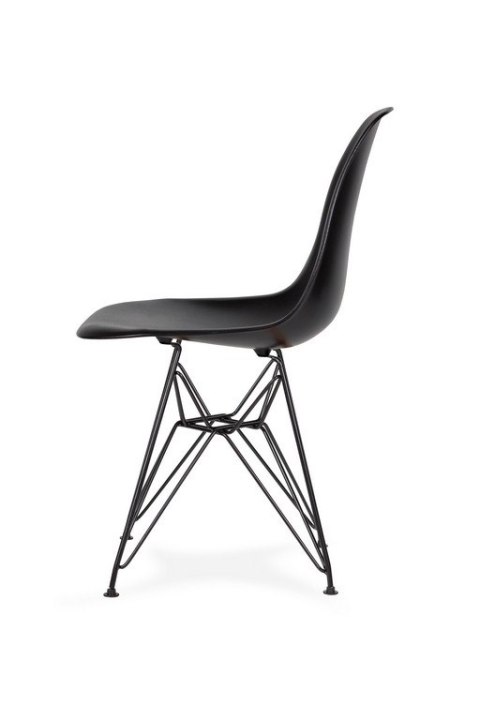 King Home Krzesło DSR BLACK czarne.03 tworzywo - podstawa metalowa czarna wygodne i nowoczesne do jadalni restauracji recepcji King Home Krzesło DSR BLACK czarne.03 tworzywo - podstawa metalowa czarna wygodne i nowoczesne do jadalni restauracji recepcji