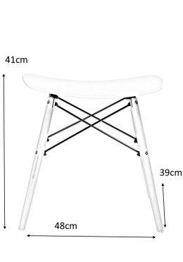 MODESTO stołek, taboret BORD biały - polipropylen, podstawa bukowa