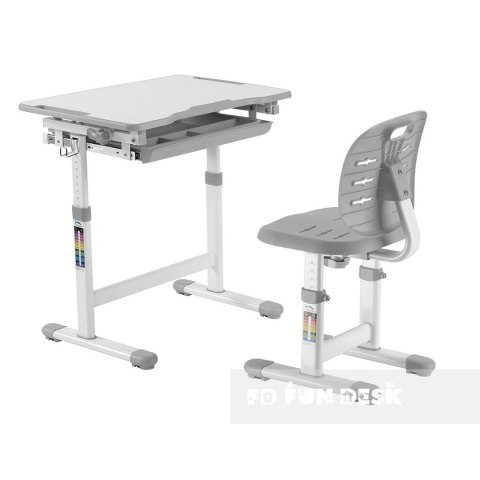 Fun Desk Piccolino III Grey zestaw biurko+krzesło Szare Białe dla dziecka Fun Desk Piccolino III Grey zestaw biurko+krzesło Szare Białe dla dziecka