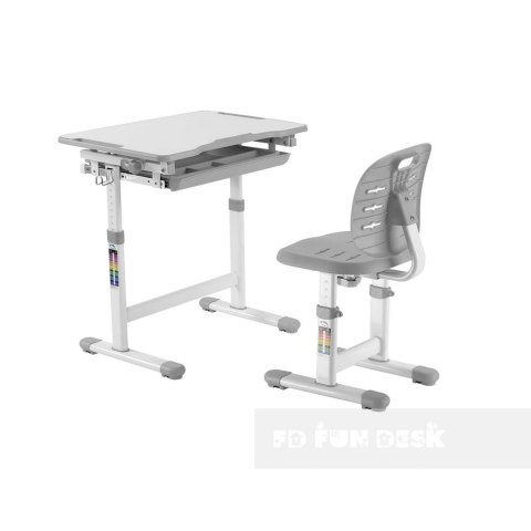 Fun Desk Piccolino III Grey zestaw biurko+krzesło Szare Białe dla dziecka Fun Desk Piccolino III Grey zestaw biurko+krzesło Szare Białe dla dziecka