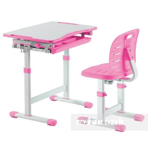 Fun Desk Piccolino III Pink zestaw biurko+krzesło Różowe Białe dla dziewczynki Fun Desk Piccolino III Pink zestaw biurko+krzesło Różowe Białe dla dziewczynki