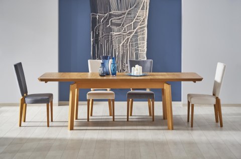 Halmar stół rozkładany ROIS blat - MDF + okleina naturalna nogi - drewno lite bukowe dąb miodowy 160-250x90 Halmar stół rozkładany ROIS blat - MDF + okleina naturalna nogi - drewno lite bukowe dąb miodowy 160-250x90