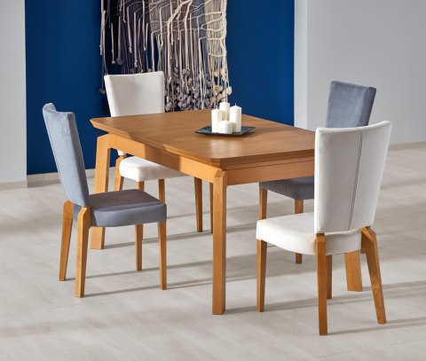 Halmar stół rozkładany ROIS blat - MDF + okleina naturalna nogi - drewno lite bukowe dąb miodowy 160-250x90 Halmar stół rozkładany ROIS blat - MDF + okleina naturalna nogi - drewno lite bukowe dąb miodowy 160-250x90