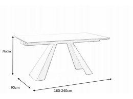 SIGNAL STÓŁ SALVADORE CZARNY MAT 160(240)X90 SZKŁO HARTOWANE, METAL