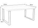 SIGNAL STÓŁ PROSTOKĄTNY UMBERTO DREWNO LITY DĄB/ CZARNY METAL 120x80