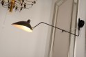 King Home Kinkiet Lampa ścienna RAVEN WALL UP czarny satyna klosz ręcznie formowany E27 King Home Kinkiet Lampa ścienna RAVEN WALL UP czarny satyna klosz ręcznie formowany E27