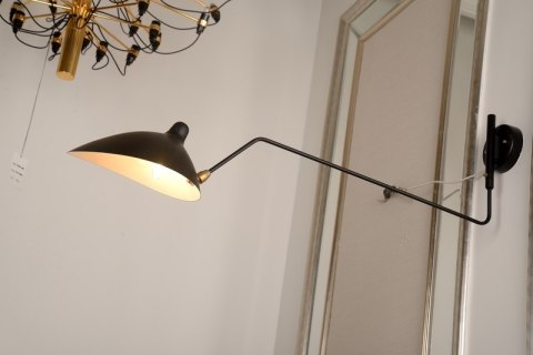 King Home Kinkiet Lampa ścienna RAVEN WALL UP czarny satyna klosz ręcznie formowany E27 King Home Kinkiet Lampa ścienna RAVEN WALL UP czarny satyna klosz ręcznie formowany E27