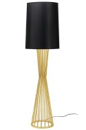 King Home Lampa podłogowa HOLMES złota błyszcząca stal węglowa czarny klosz tkanina usztywniona laminatem 1xE27 King Home Lampa podłogowa HOLMES złota błyszcząca stal węglowa czarny klosz tkanina usztywniona laminatem 1xE27