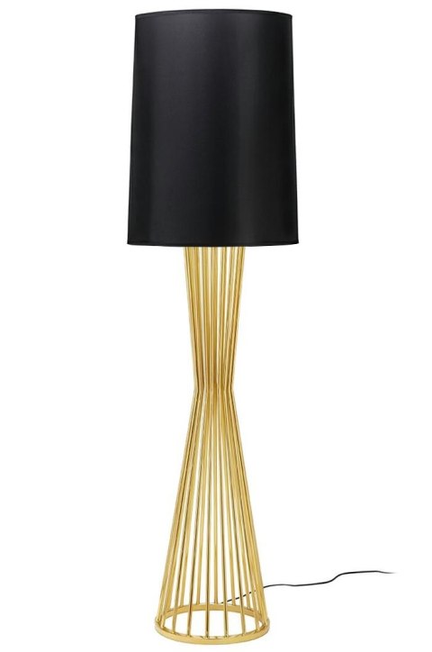 King Home Lampa podłogowa HOLMES złota błyszcząca stal węglowa czarny klosz tkanina usztywniona laminatem 1xE27 King Home Lampa podłogowa HOLMES złota błyszcząca stal węglowa czarny klosz tkanina usztywniona laminatem 1xE27