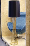 King Home Lampa podłogowa HOLMES złota błyszcząca stal węglowa czarny klosz tkanina usztywniona laminatem 1xE27 King Home Lampa podłogowa HOLMES złota błyszcząca stal węglowa czarny klosz tkanina usztywniona laminatem 1xE27