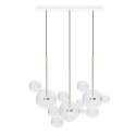 King Home Lampa wisząca CAPRI LINE 3 złota - LED anodowane aluminium kuliste klosze szkło bezbarwny przypomina bańki mydlane King Home Lampa wisząca CAPRI LINE 3 złota - LED anodowane aluminium kuliste klosze szkło bezbarwny przypomina bańki mydlane