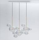 King Home Lampa wisząca CAPRI LINE 3 złota - LED anodowane aluminium kuliste klosze szkło bezbarwny przypomina bańki mydlane King Home Lampa wisząca CAPRI LINE 3 złota - LED anodowane aluminium kuliste klosze szkło bezbarwny przypomina bańki mydlane