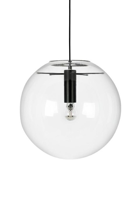 King Home Lampa wisząca sufitowa kula SANDRA 30 - szkło transparentny, metal czarny E27