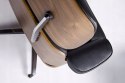 MODESTO fotel obrotowy LOUNGE z podnóżkiem obrotowym czarny skóra ekologiczna sklejka orzech