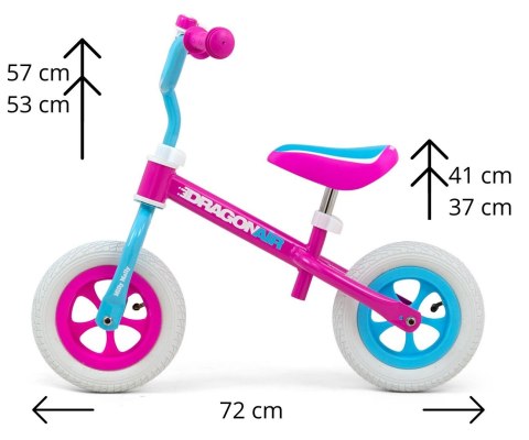 ROWEREK BIEGOWY Dragon Air Candy NIEBIESKO - RÓŻOWY REGULACJA wysokości siodełka i kierownicy 2 LATA + Milly Mally ROWEREK BIEGOWY Dragon Air Candy NIEBIESKO - RÓŻOWY REGULACJA wysokości siodełka i kierownicy 2 LATA + Milly Mally