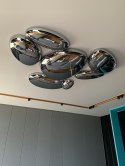 King Home Plafon STONE MIRROR - LED stal polerowana efekt lustra dekoracyjne elementy przypominają kamienie