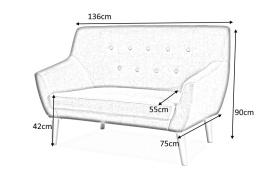 SIGNAL SOFA NORDIC 2 KOLOR MORSKI TAPICERKA CABLO 09 / BUK