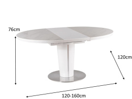 SIGNAL STÓŁ ORBIT CERAMIC BIAŁY EFEKT MARMURU/BIAŁY MAT FI 120(160)