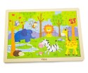 Viga Viga 50198 Puzzle na podkładce 24 elementy zoo Viga Viga 50198 Puzzle na podkładce 24 elementy zoo