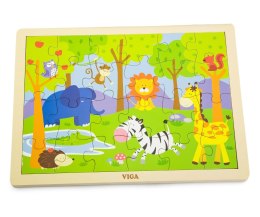 Viga Viga 50198 Puzzle na podkładce 24 elementy zoo