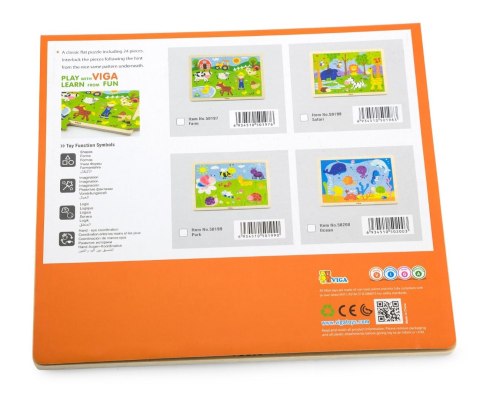 Viga Viga 50198 Puzzle na podkładce 24 elementy zoo Viga Viga 50198 Puzzle na podkładce 24 elementy zoo