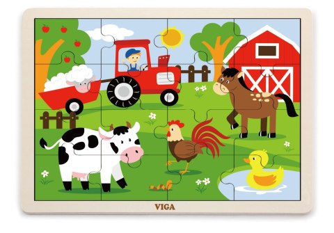 Viga Viga 51448 Puzzle na podkładce 16 elementów - Farma