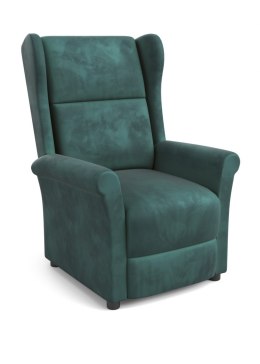 Halmar AGUSTIN 2 fotel wypoczynkowy rozkładany Uszak ciemny zielony tkanina
