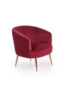 Halmar CROWN fotel wypoczynkowy bordowy tkanina velvet / złoty Halmar CROWN fotel wypoczynkowy bordowy tkanina velvet / złoty
