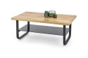 Halmar ława ESPINOZA PROSTOKĄT 110x65 MDF okleinowany dąb naturalny szkło stal malowana proszkowo czarny z półką Halmar ława ESPINOZA PROSTOKĄT 110x65 MDF okleinowany dąb naturalny szkło stal malowana proszkowo czarny z półką