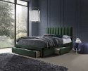 Halmar łóżko GRACE 160x200 z szufladami tapicerowane ciemny zielony velvet lite drewno kauczukowe dwuosobowe do sypialni Halmar łóżko GRACE 160x200 z szufladami tapicerowane ciemny zielony velvet lite drewno kauczukowe dwuosobowe do sypialni