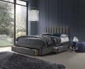 Halmar łóżko GRACE 160x200 z szufladami tapicerowane tkanina popiel velvet drewno lite kauczukowe dwuosobowe do sypialni Halmar łóżko GRACE 160x200 z szufladami tapicerowane tkanina popiel velvet drewno lite kauczukowe dwuosobowe do sypialni
