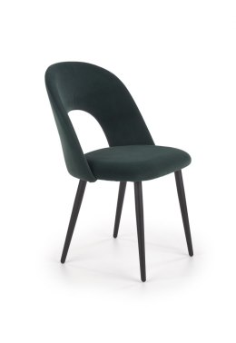 Halmar K384 krzesło ciemny zielony / czarny, tkanina / stal malowana